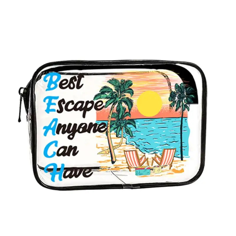 1Pcs Summer PVC Travel Toiletry Bag Transparent Makeup Bag Survival Kit Beach Cruise Swimming Nurse Teacher Dance Cheer Gift Oasis Select KT3861