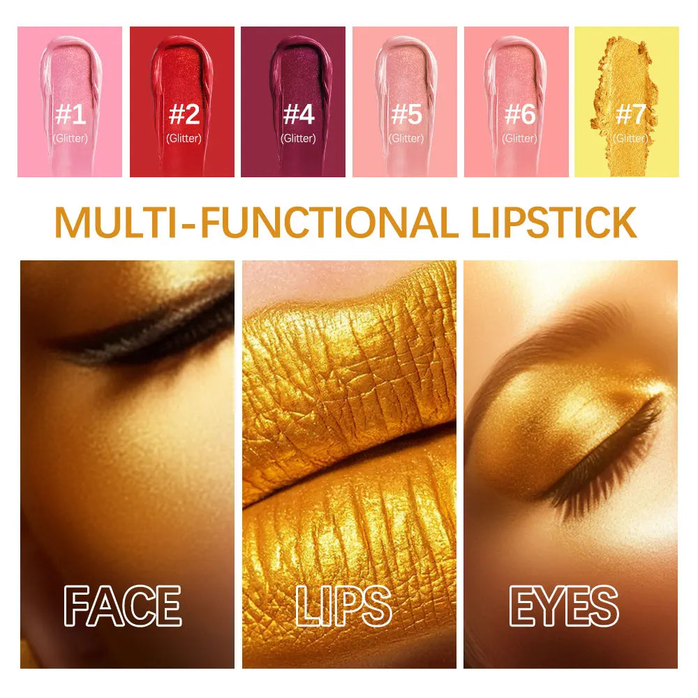 6-Piece Matte Lipstick Set – Gold Tube, Waterproof & Long-Lasting