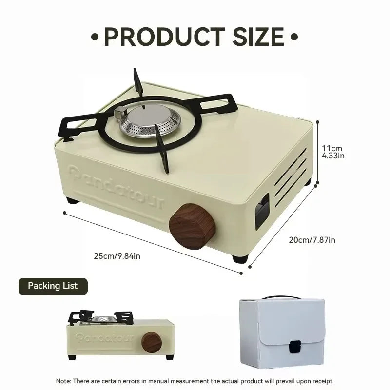 2000W Portable Gas Stove Card Stove Outdoor Camping Cassette Stove Burner Picnic Barbecue Cooking Card Magnetic Stove Gas Tan Oasis Select