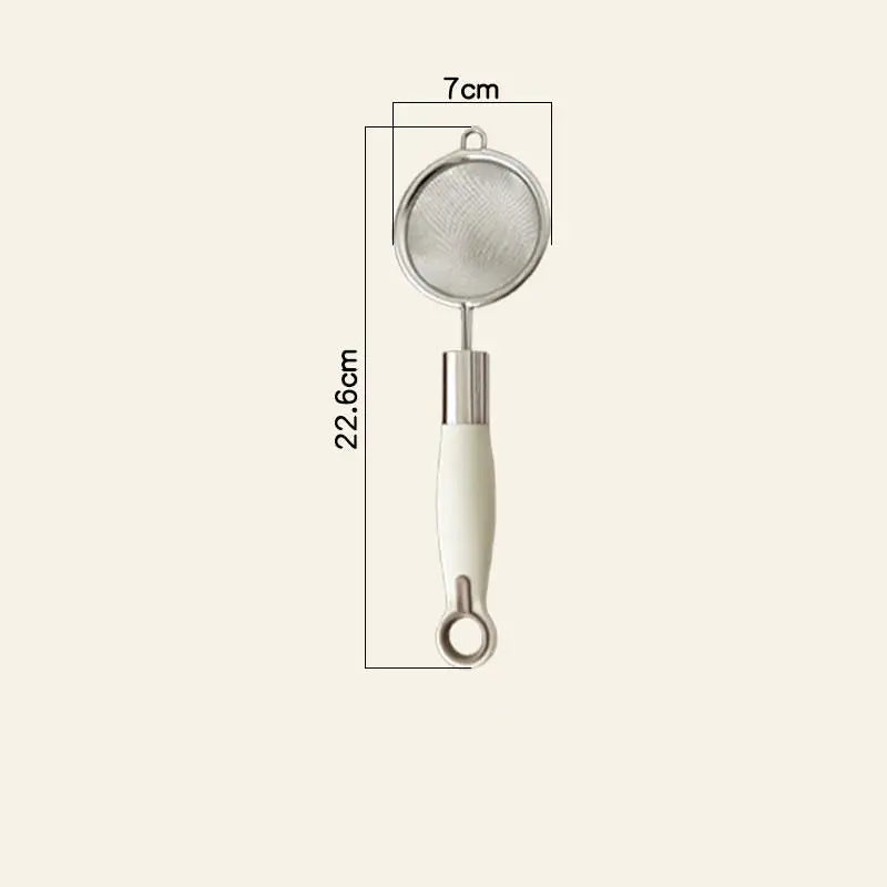 Stainless Steel Mesh Filter Spoon with Plastic Handle Juice Soybean Milk Strainer Flour Sieve Colander Kitchen Baking Utensil Oasis Select S