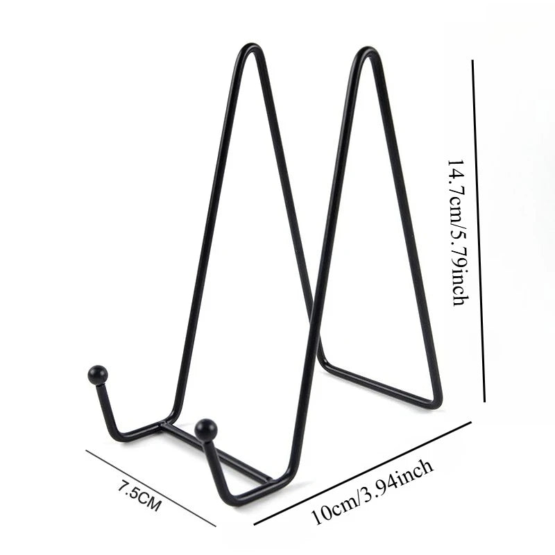 1pcs Minimalist Metal Display Stand Universal Iron Holder for Plates, Photos, Books & Art Decor for Home & Office Oasis Select Large black.