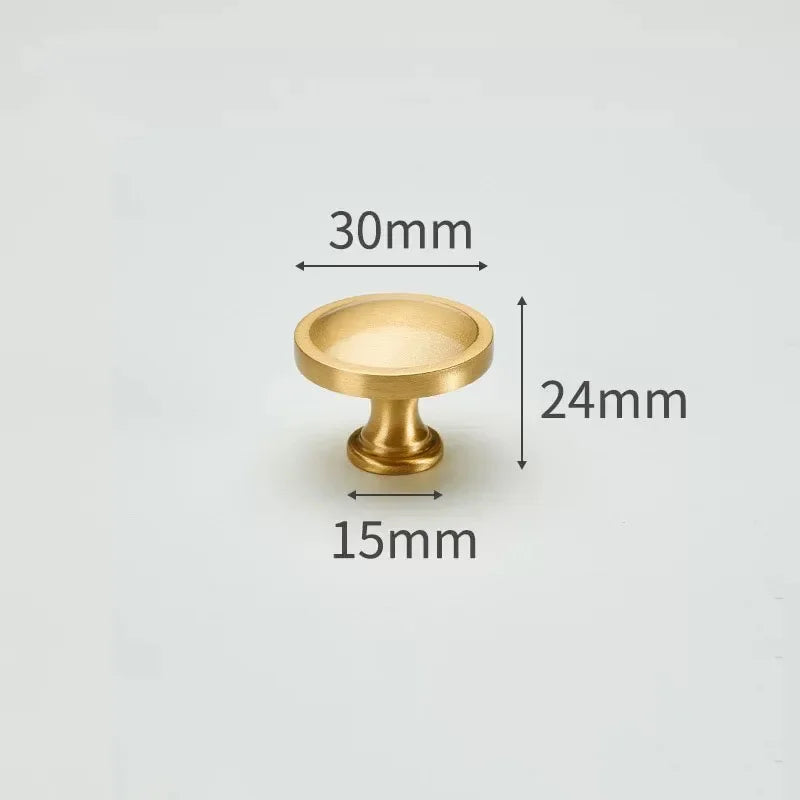 Modern Simple Solid Brass Cabinet Knobs Furniture Wardrobe Handle Kitchen Copper Pulls Doorknob Oasis Select 8