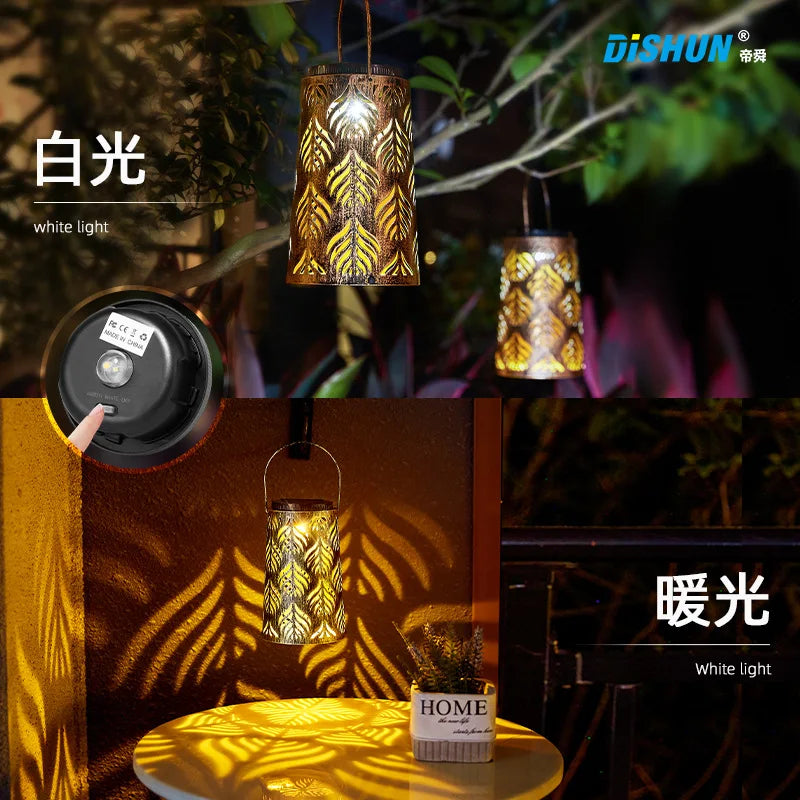 Solar-powered Hanging Lamps, Garden Lamps, Outdoor Landscape Balconies, Home Decoration, Garden Retro Iron Lanterns Oasis Select