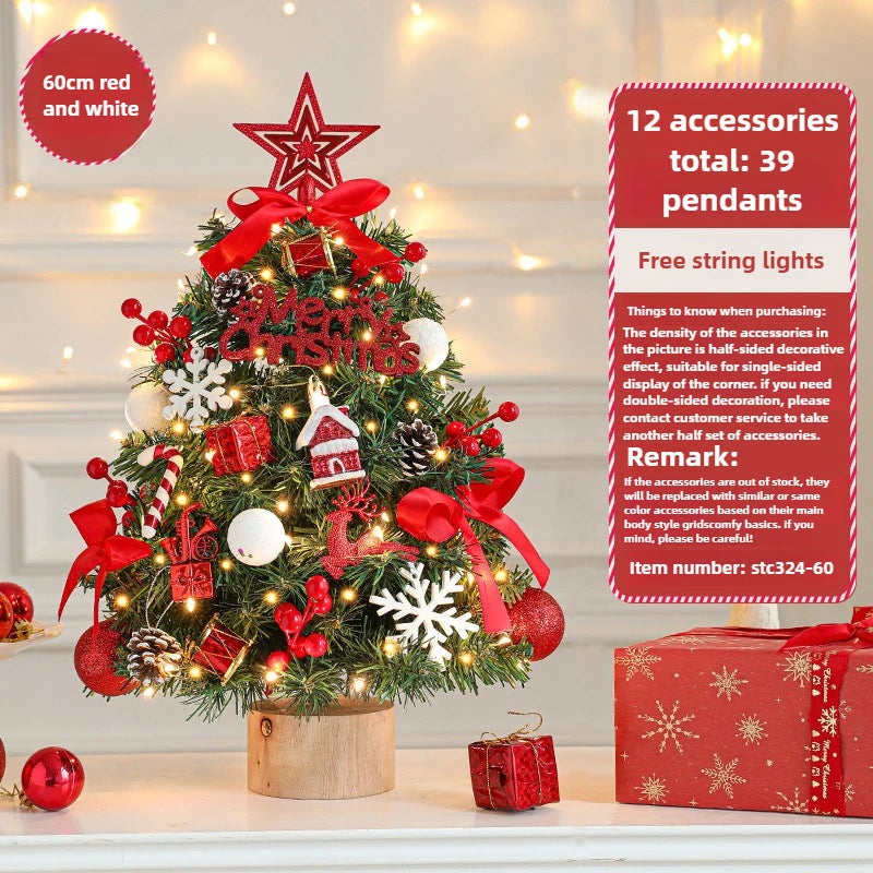 New Christmas Tree Home Small Desktop Ornament Diy Material Packaging Decoration Christmas Decoration Mini Christmas Tree Oasis Select 60cm E Look at the picture