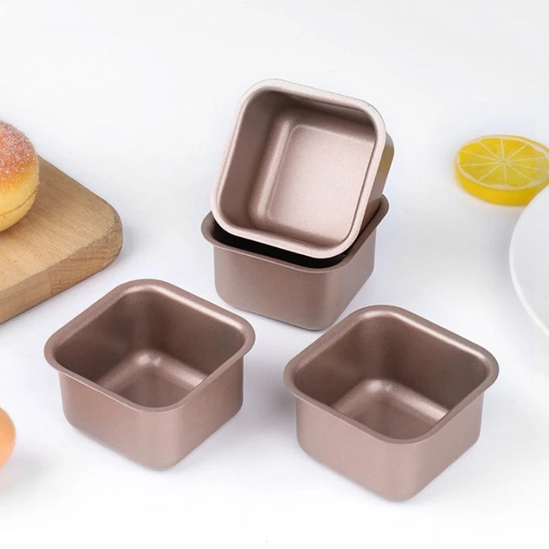 1Pcs Small Square Toast Bread Baking Pans Non-Stick Carbon Steel Loaf Cheese Cake Brownie Mold Baking Tray Oasis Select