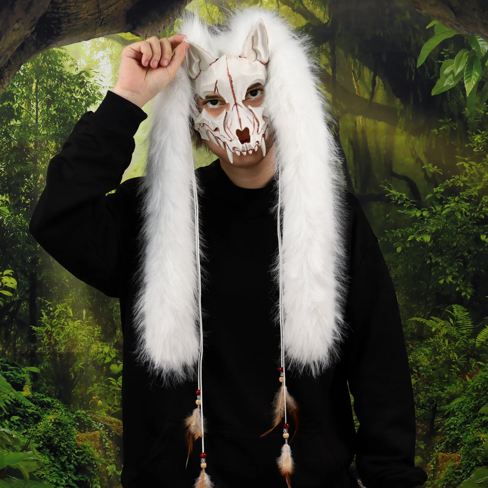 fursuit Halloween Carnival Animal Mask Viking Fox Werewolf Mask cosplay costumes accessions jirai kei Halloween cosplay Oasis Select