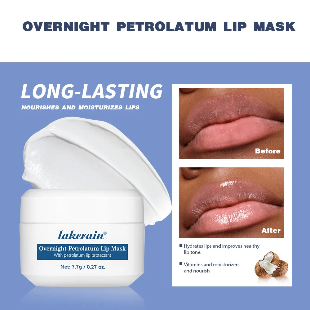 Overnight Petrolatum Lip Mask Long-lasting Moisturizing Nourishing Repair Improve Dry Lips Reduce Wrinkles Hydration Lip Balm Oasis Select