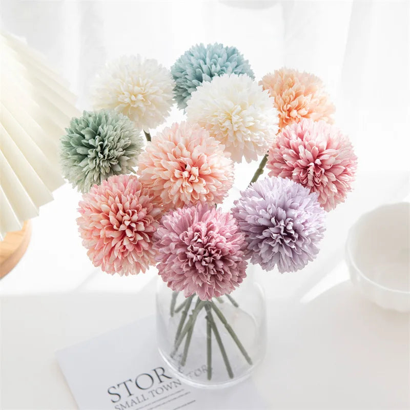 6 Piece Hydrangea Artificial Flower Bouquet Boho Wedding Home Bedroom Decor Craft Vase Arrangement Decorative Accessories Oasis Select