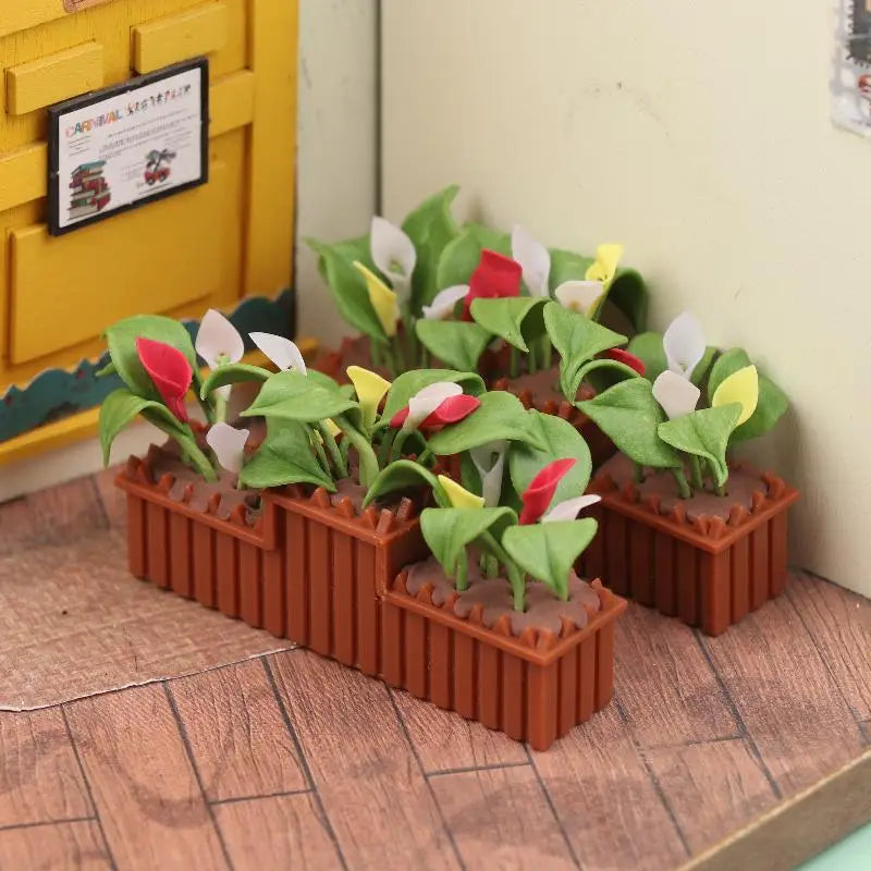 1/12 Miniature Calla Lily Potted Plant | Dollhouse Decor