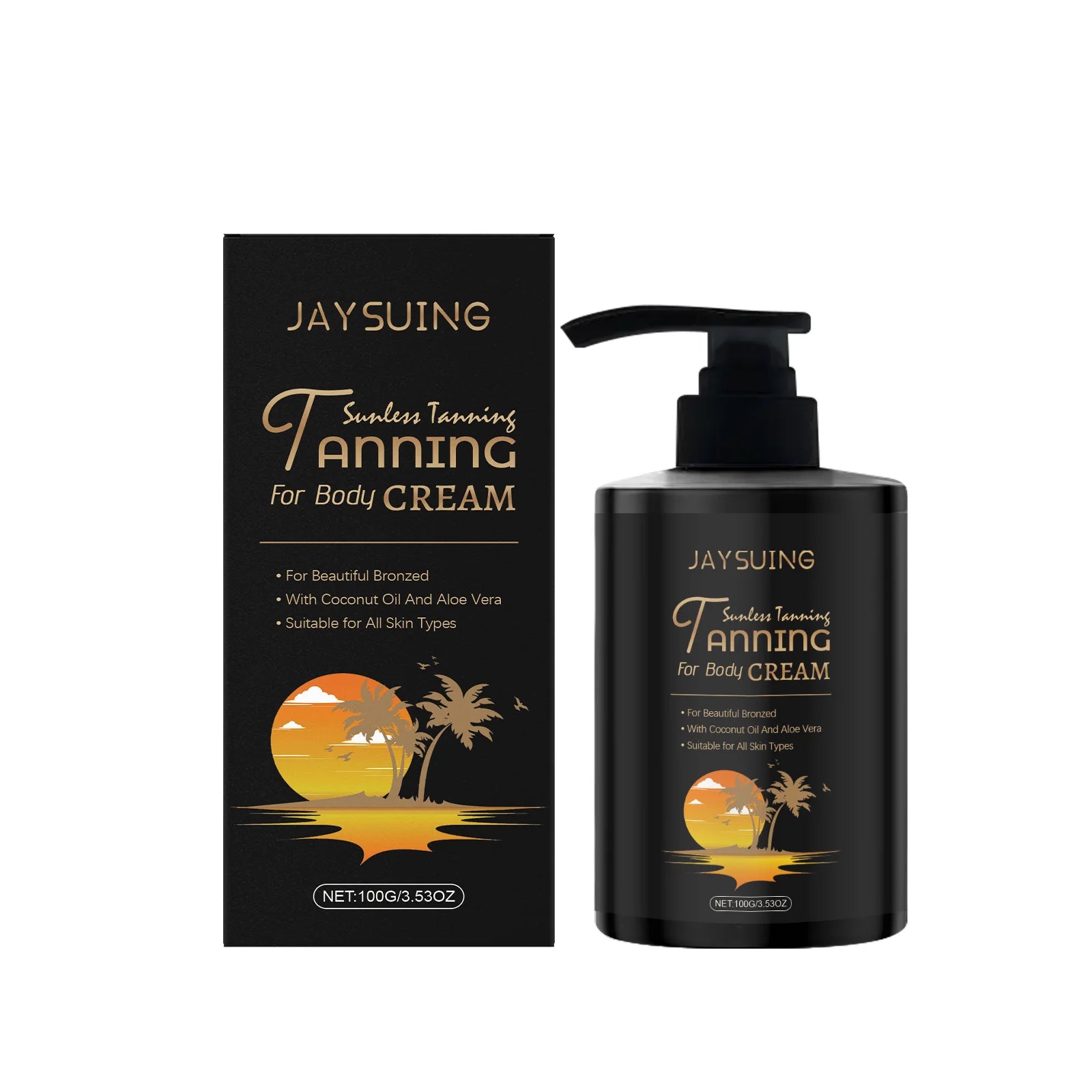 Moisturizing Tanning Cream Summer Sunless Self Tanner Body Face Repair Sun Damage Smooth Even out Skin Non-greasy Bronzer Lotion Oasis Select 100g boxed