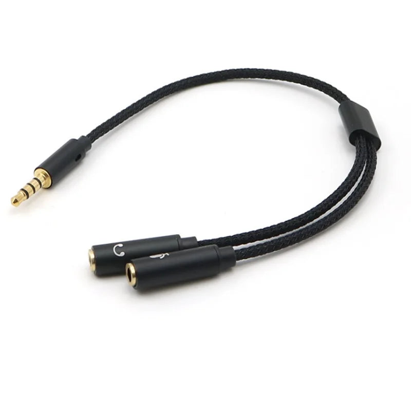 Headset Splitter Adapter Headphone Mic and Speaker Cable 3.5mm Audio Male to 2 Female For Earphone Extense Mobile Audio Cable Oasis Select
