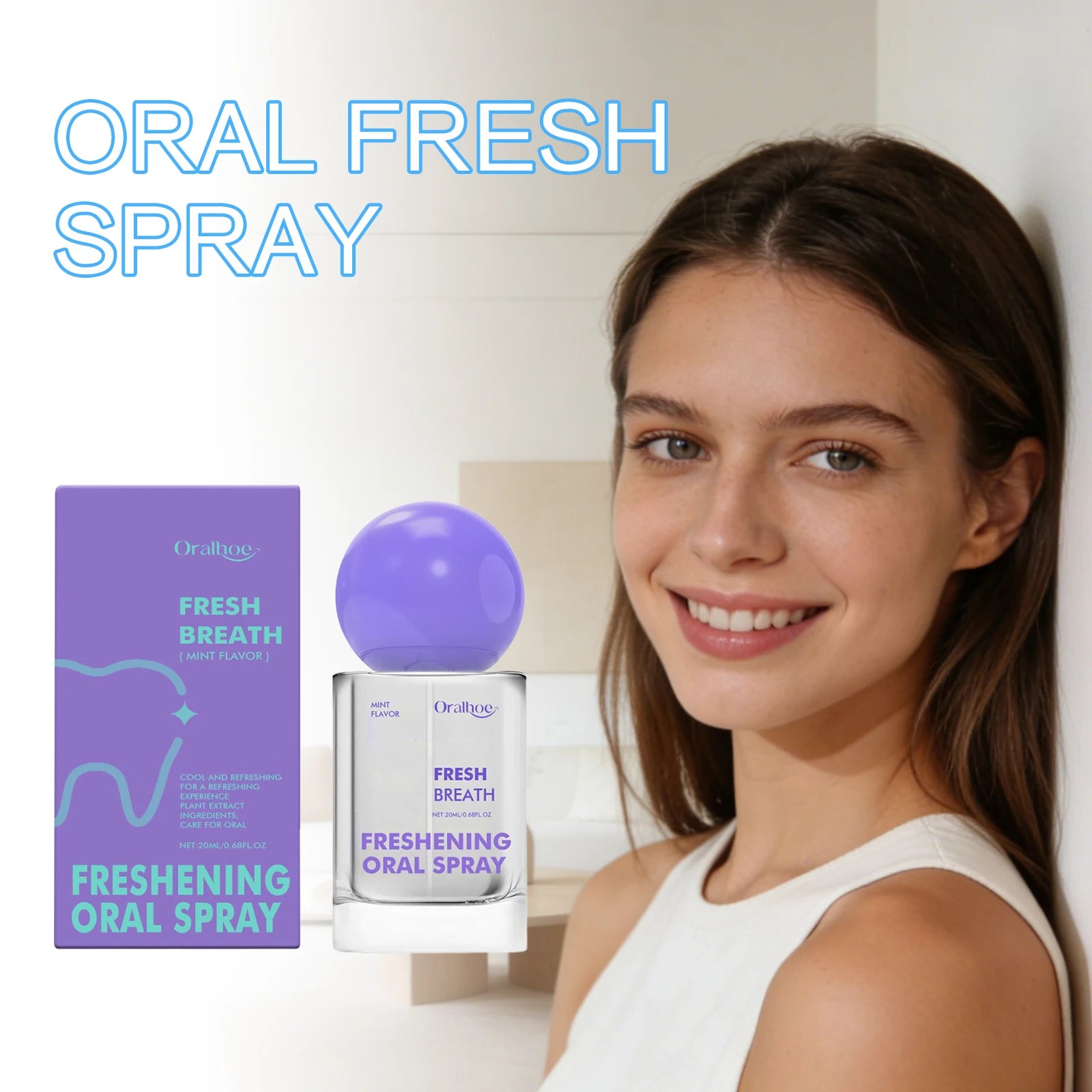 Oralhoe Mint Oral Fresh Spray Eliminate Odors Lasting Fragrance Remove Bad Breath Portable Relieve Dry Mouth Mint Soothing Spray Oasis Select Default Title