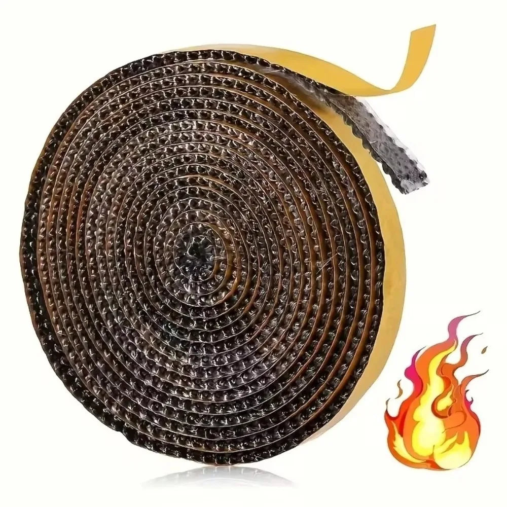 Self Adhesive Fireplace Seal Rope Fiberglass Heat Resistant Fireplace Door Gasket Flat Wood Stove Gasket Tape Oasis Select 3mm-10mm-2m