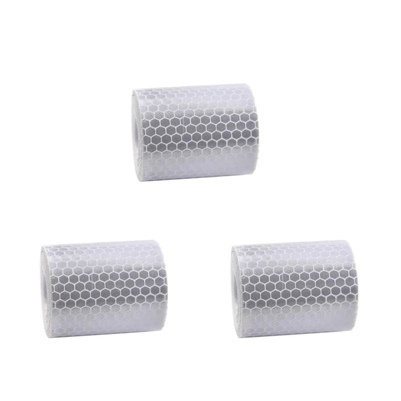 1/2/3pcs Car Reflective Tape Decor Decals Car Warning Safety Reflectante Tape Film Car Reflector Sticker Car Access Exterior 1M Oasis Select 3pcs-1M-white