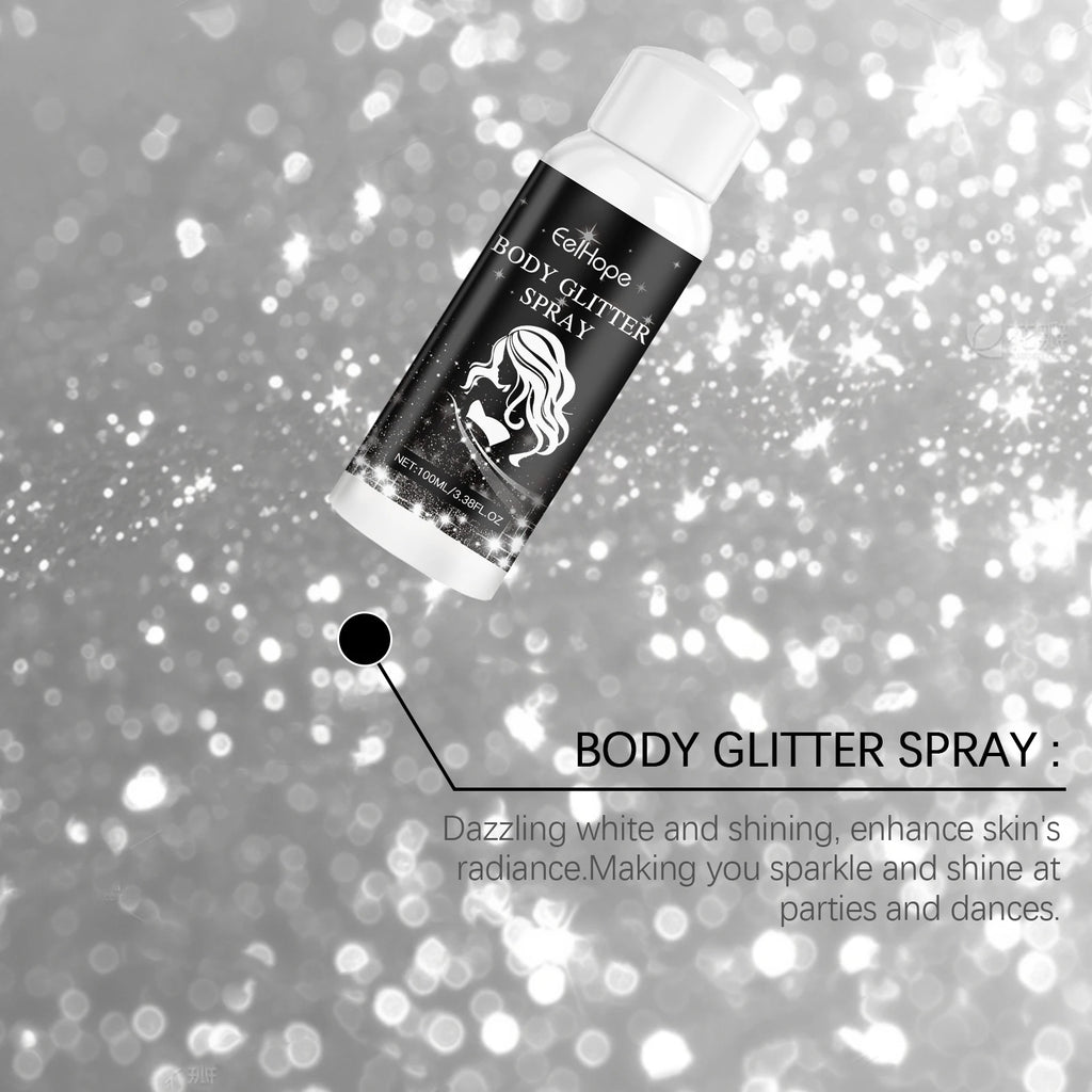 Quick Drying Universal Powder Spray Multipurpose Body Face Glitter Spray Clothes Highlighter Powder Gloss Shimmering Sparkle Oasis Select