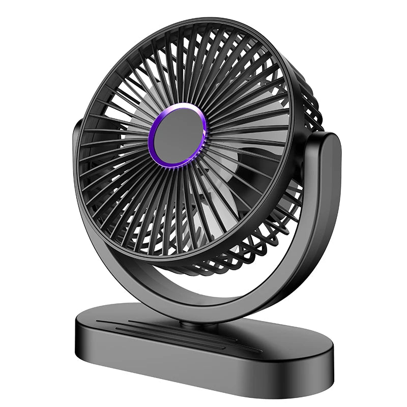 Portable Table Fan USB Rechargeable 3 Speed Adjustable Natural Air Circulation Ultra Quiet Compact for Home Office Dormitory Oasis Select Black