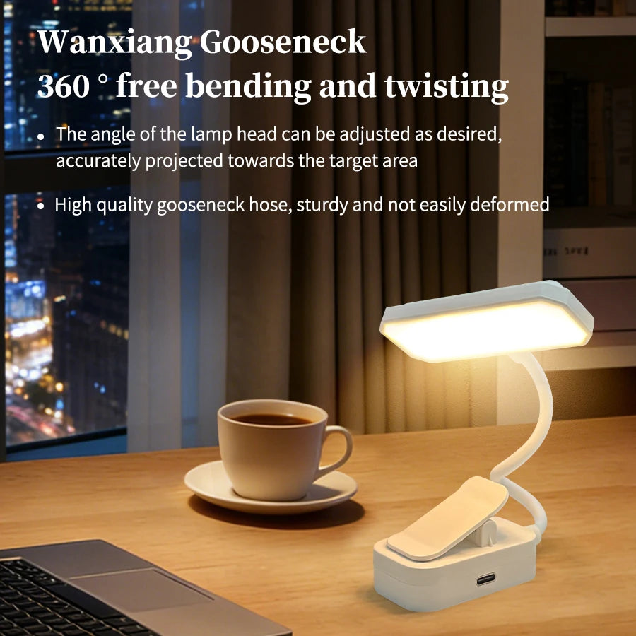 GGBEE LED Clip-On Desk Lamp – Rechargeable, 3 Color Modes Clip-On Desk Lamp Oasis Select