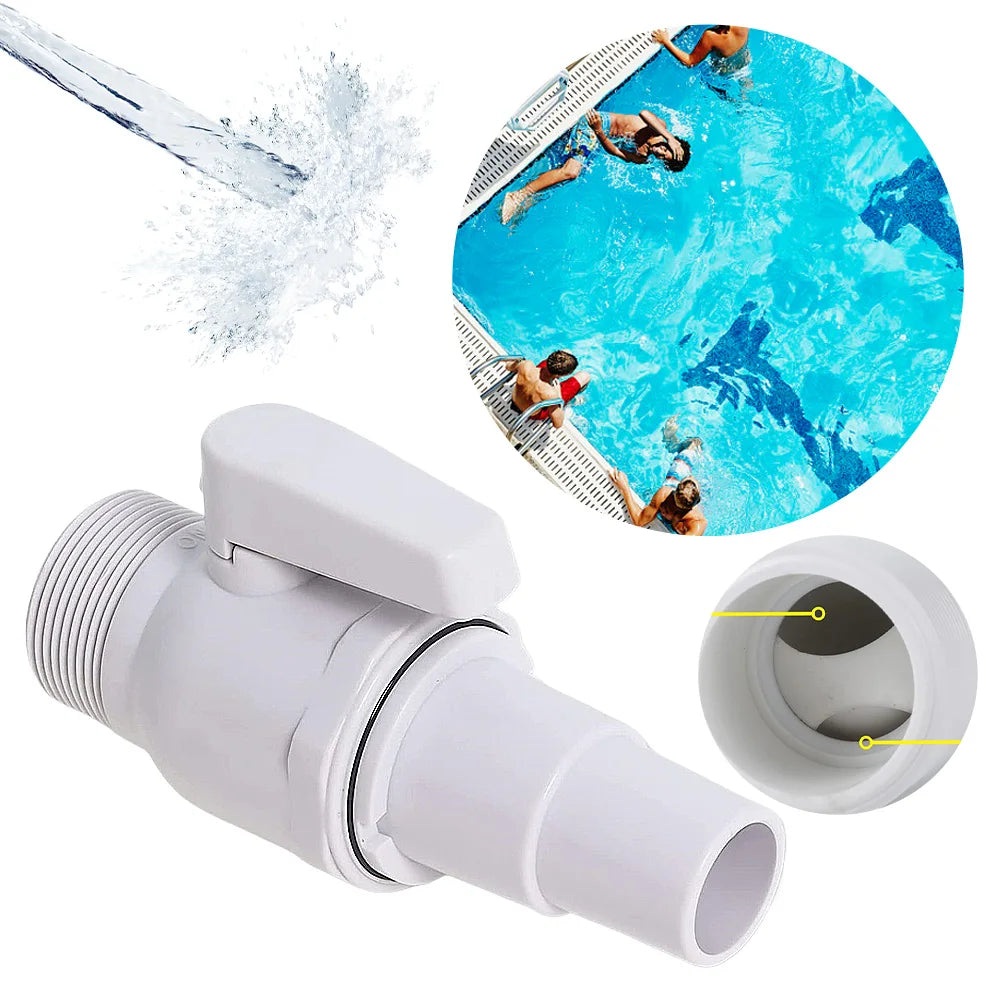 2-Way Pool Pump Valve Ball Valve 1.5 - 1.25in Pool Filter Stop Connector Maximum 50 PSI Pressure Rating for Above Ground Pool Oasis Select