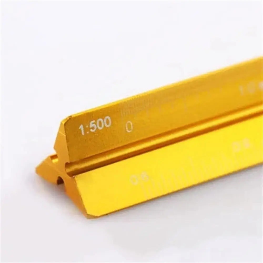 High Quality Colorful 15cm 30cm Aluminum Triangular Scale Ruler 1:20 - 1:600 Alloy Metal Scale Regua Desenho H0003 Oasis Select 15cm-large yellow
