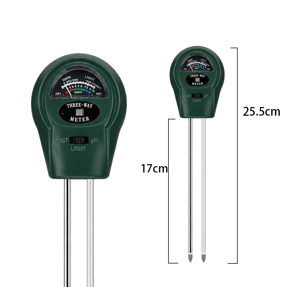 3-in-1 Soil Tester PH Moisture Light Meter Plant Water Sensor Gardening Tool for Indoor Outdoor Garden Farm Flowers Battery Free Oasis Select