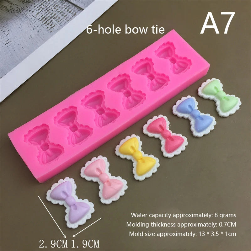 Cute Cartoon Flowers Bow Bee Fondant Silicone Molds DIY Cupcake Fondant Cake Decorating Chocolate Candy Baking Mold Oasis Select A7