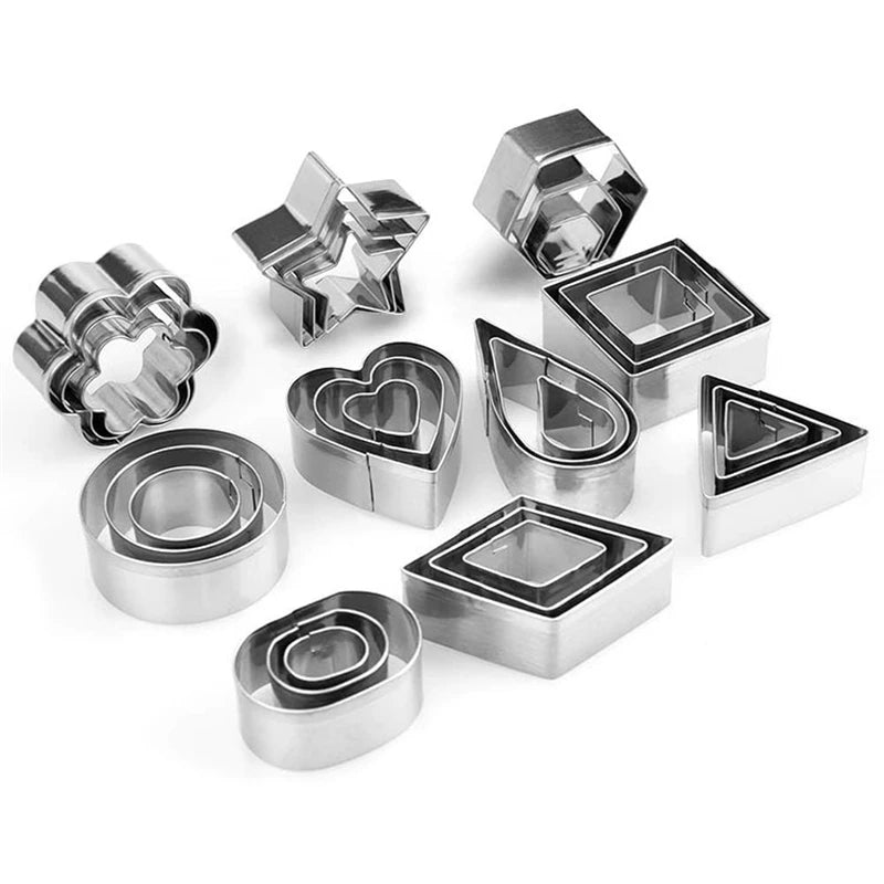 30-Piece Mini Stainless Steel Cookie Cutters Set – 10 Shapes Cookie Cutter Set Oasis Select