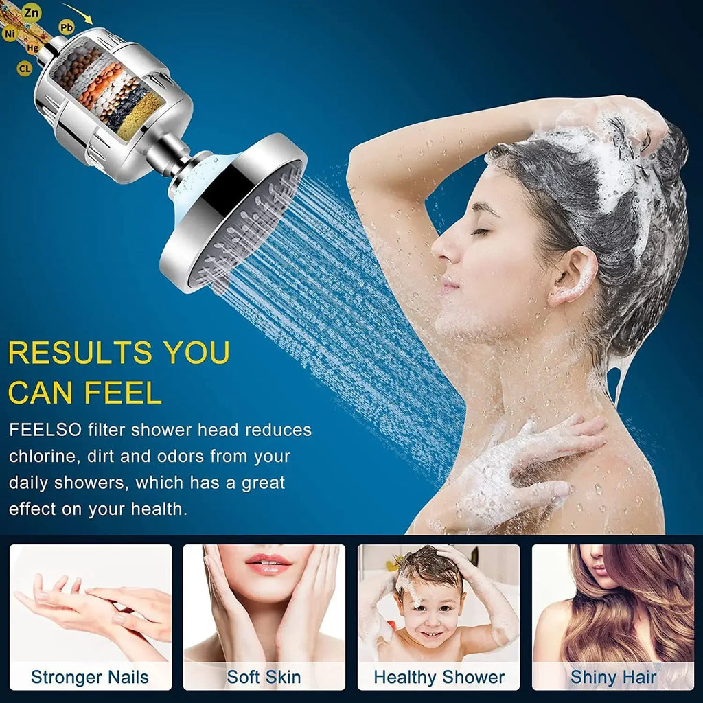 Shower head with filter, combination shower head combination, high-pressure nozzle with water filter for beauty and skincare Oasis Select