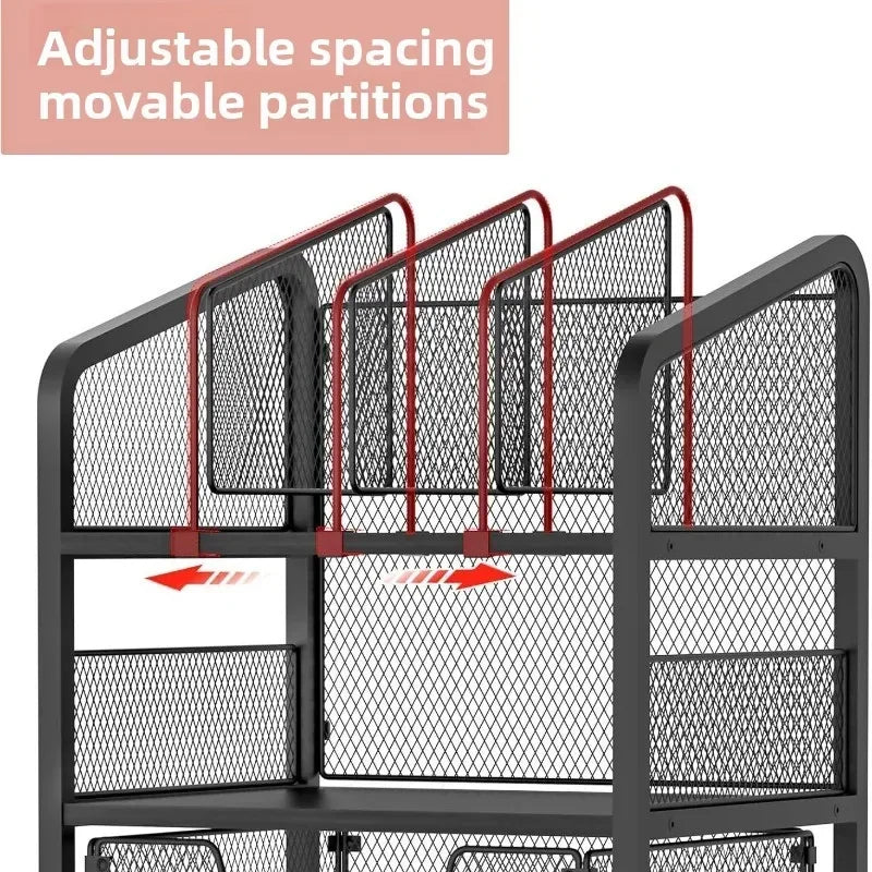 Multi-functional Household Goods Wrought Iron Multi-layer Rack Trolley Office Document Storage Rack Floor Snack Trolley Oasis Select