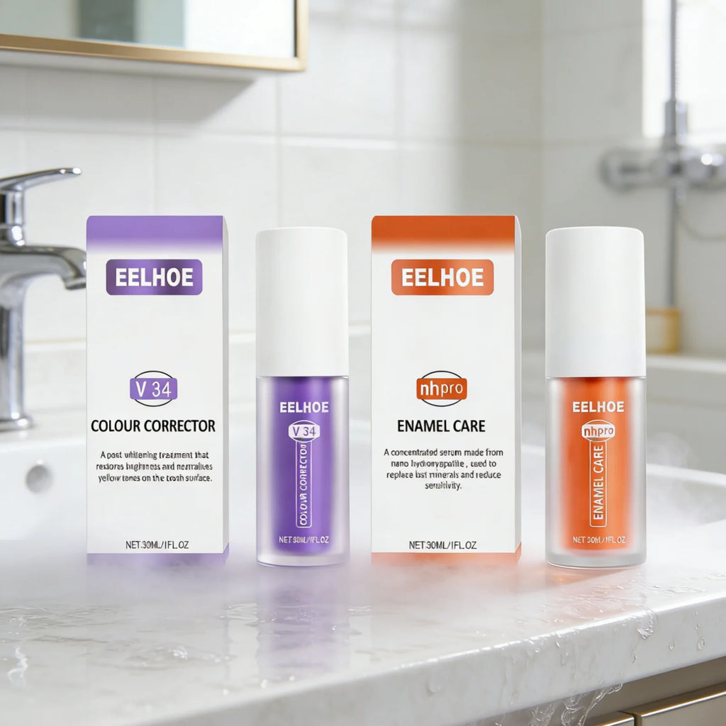 EELHOE Tooth Enamel Care Toothpaste Colour Corrector Neutralise Yellow Tartar Relieve Sensitivity Natural Teeth Whitening Serum Oasis Select