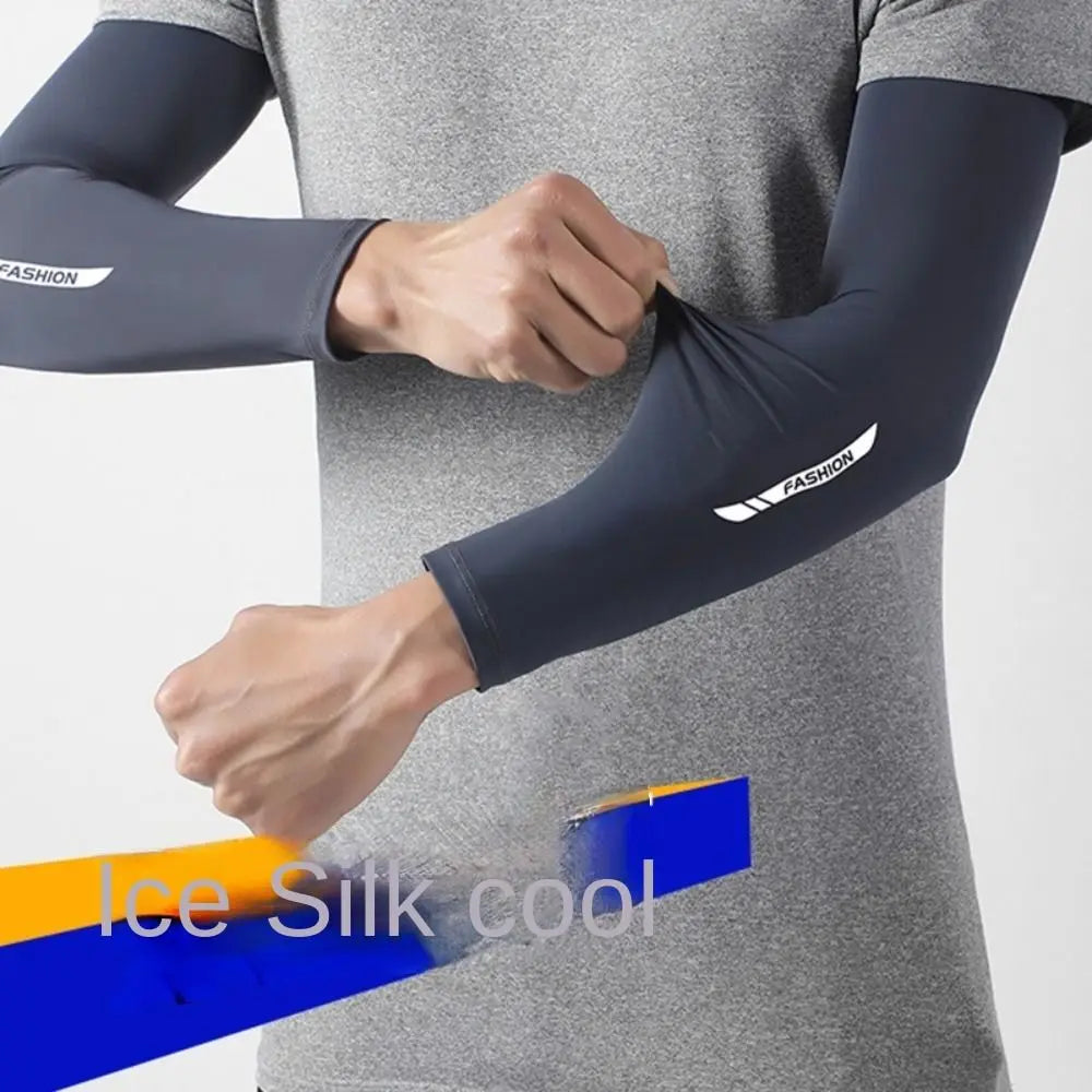 Summer Ice Silk Ice Sleeves UV Protection Breathable Long Arm Glove Driving Outdoor Hand Protector Cover Men Oasis Select