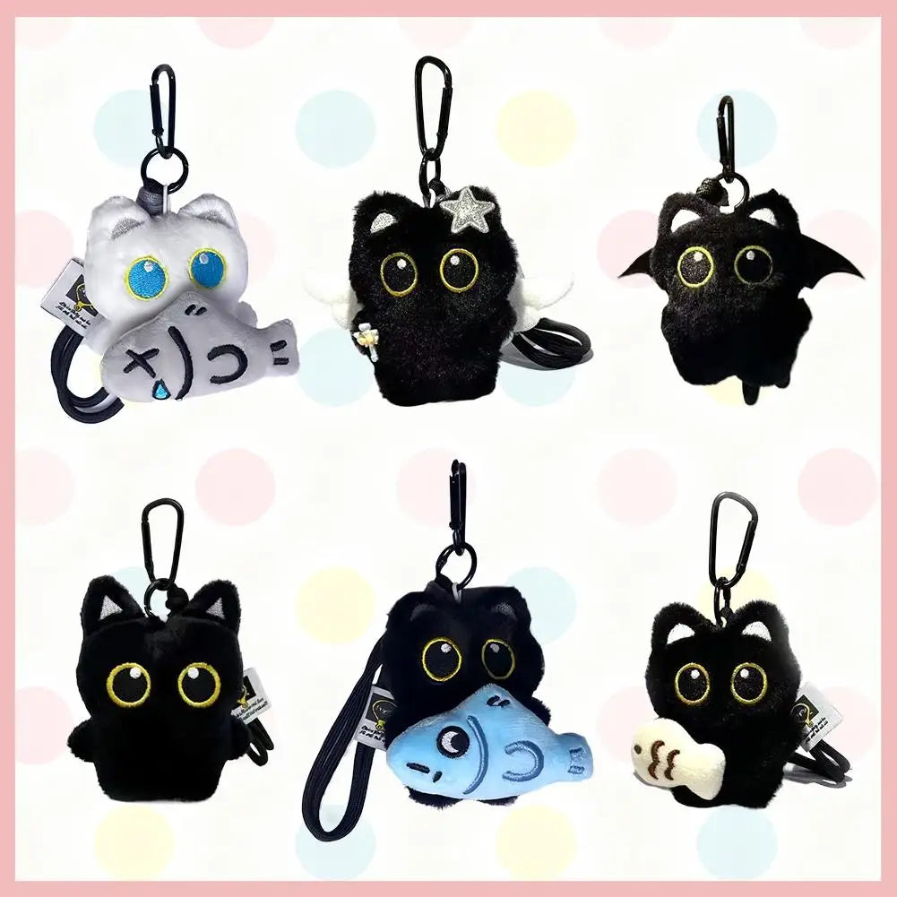 Cute Black Cat Plush Keychain – Bag Charm & Gift