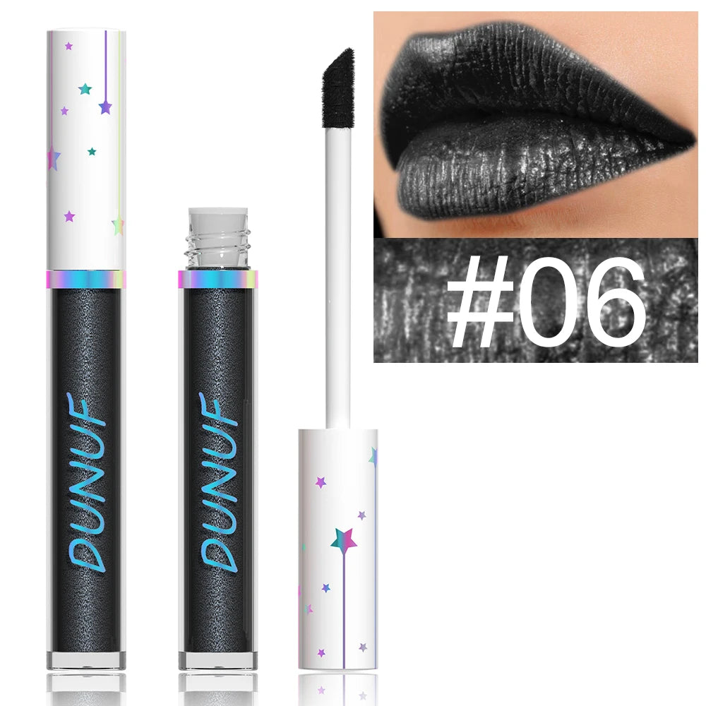 DUNUF 12 Lipstick Pearl Long-lasting Waterproof, non-bleach, non-stick cup lip gloss Oasis Select 06