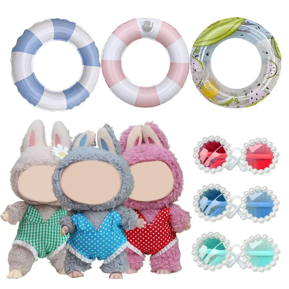 Swimsuit For 17cm Dolls Bikini Swimming Ring Sunglasses Generation Doll'S Clothes Summer Swim Set Dolls Accessories Oasis Select