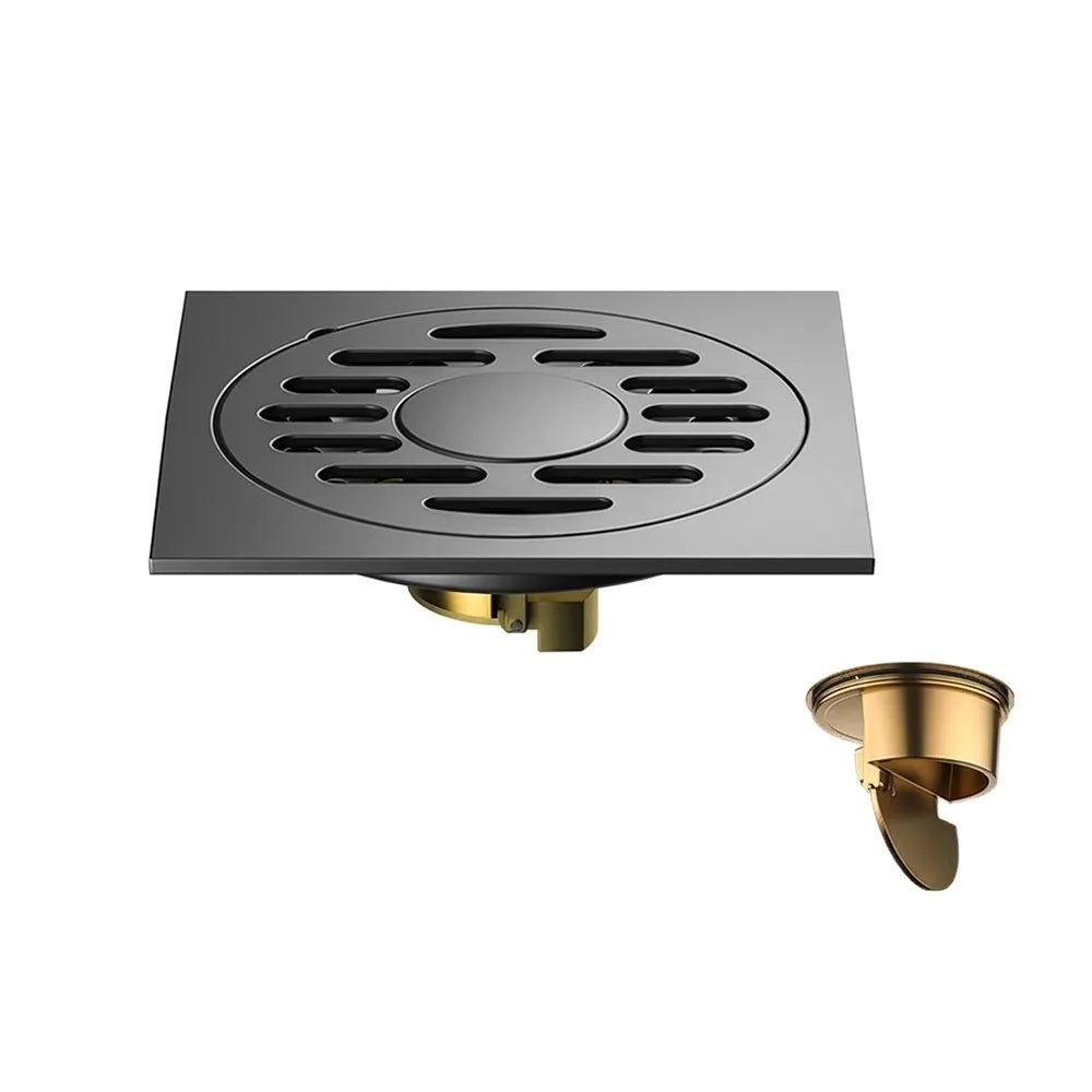 Stainless Steel Shower Floor Drain Grey Backflow Preventer Kitchen Sink Strainer Anti-odor Thickened Waste Drain Universal Oasis Select Brass-B