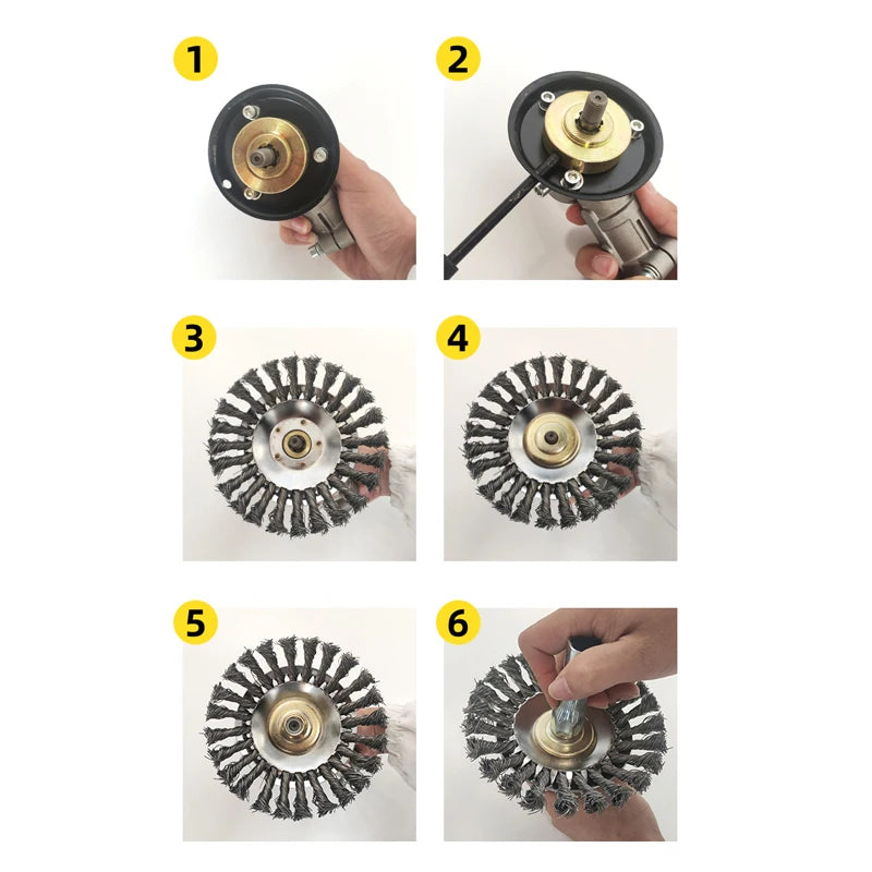 6/8 Inch Steel Wire Weed Brush Cutter Head – Universal Trimmer Grass Trimmer Head Oasis Select