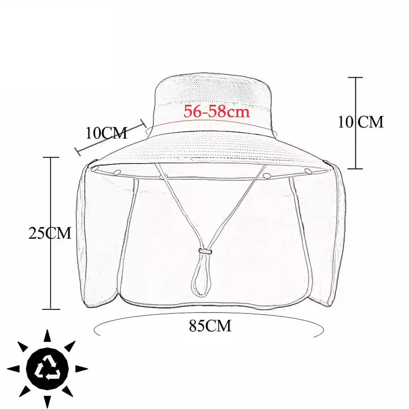 Fishing Hat for Men Summer Outdoor Sun Protection Cap with Neck Flap Wide Brim Fisherman Hat for Hiking Camping Beach Oasis Select