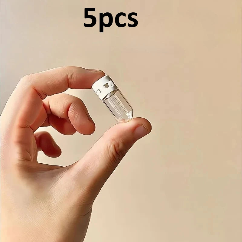 5/10Pcs Clear Leak-Proof Travel Bottles, Portable Flip-Top Dispenser for Lotion & Makeup Remover,Multi-Purpose Essence Container Oasis Select Glass 5pcs 2ml