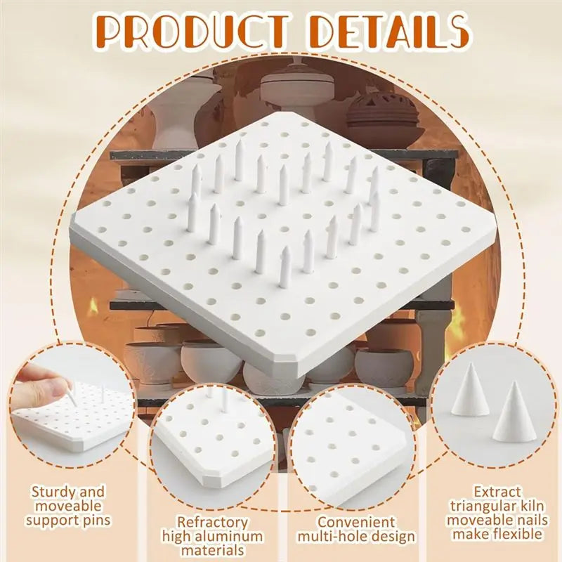 LIKE WISH 1 Pack Refractory Kiln Mat High Temperature 1350°C Firing Mat Reusable Kiln Furniture, Clay Ar Oasis Select