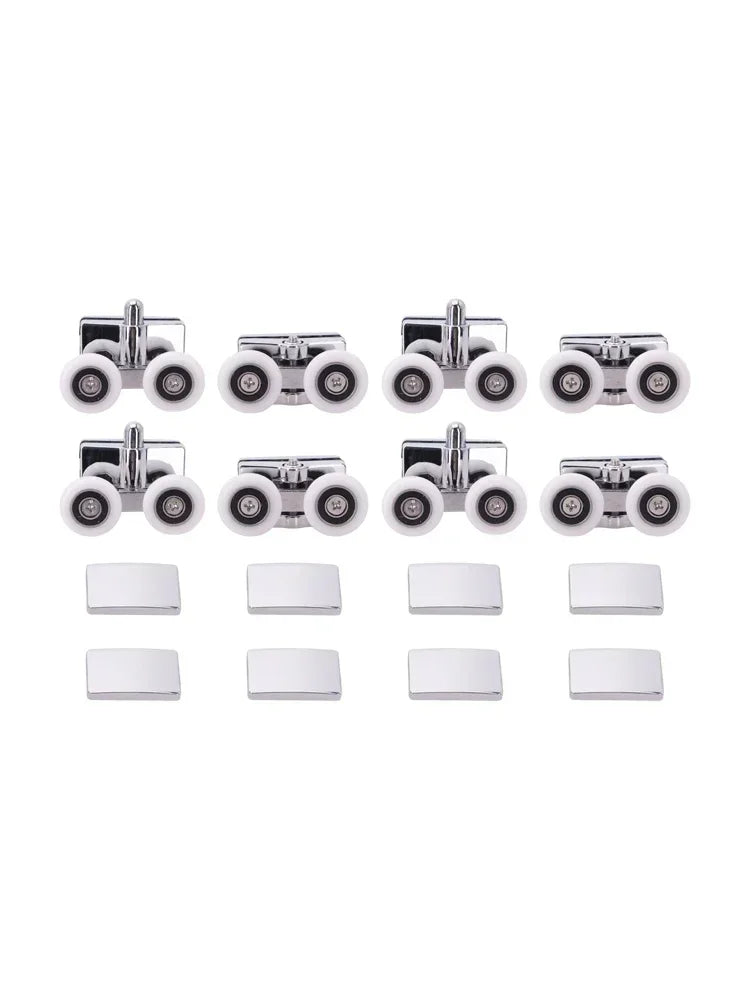 ABS Door Hardware Sliding Door Pulleys Silent Sliding Mechanism Smooth Operation Versatile Compatibility Chrome Oasis Select
