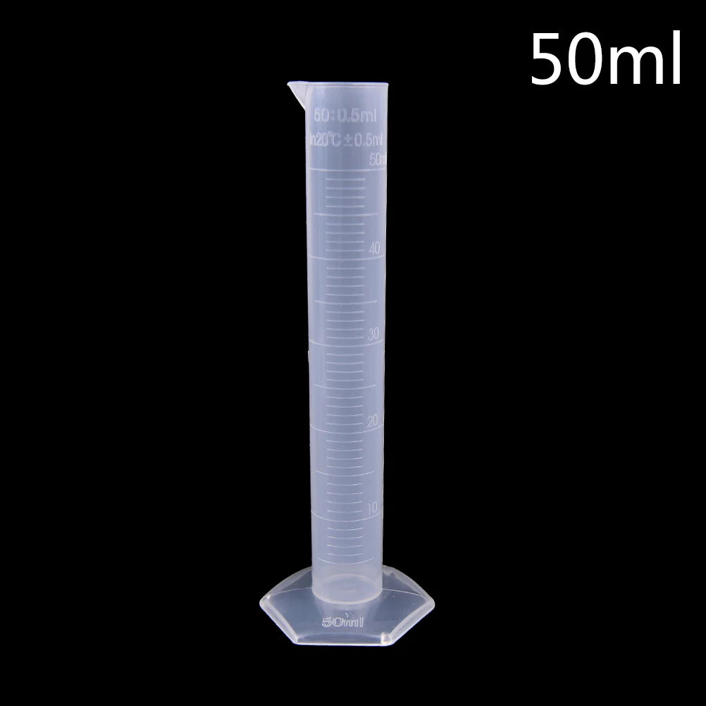 1pcs Transparents Measuring Plastic Graduated Cylinder Plastic Trial Test Liquid Tube Lab Tool 10ml,25ml,50ml,100ml,250ml Oasis Select 50mL