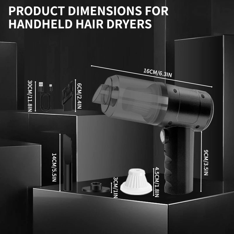 Handheld Car Vacuum Cleaner, 15000PA Portable Cordless, Dual use of blowing and suctionMulti-Nozzles, for Car, Home, Pet, Office Oasis Select