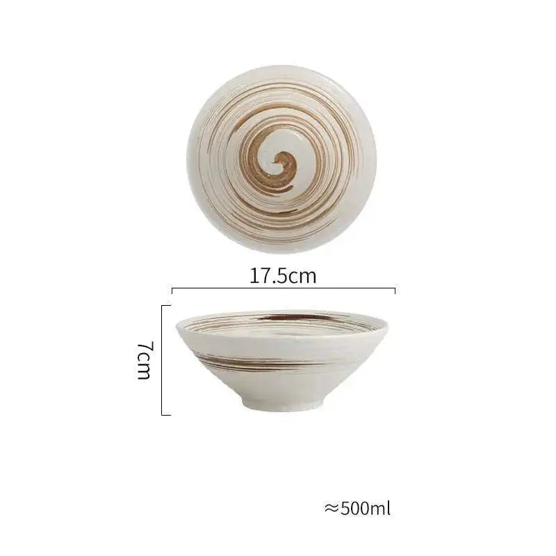Japanese Ceramic Tableware Ramen Soup Noodle Bowls Commercial Bowl Home Restaurant Kitchen Dinnerware 7/8/9 Inch Oasis Select 7Inch Bowl F
