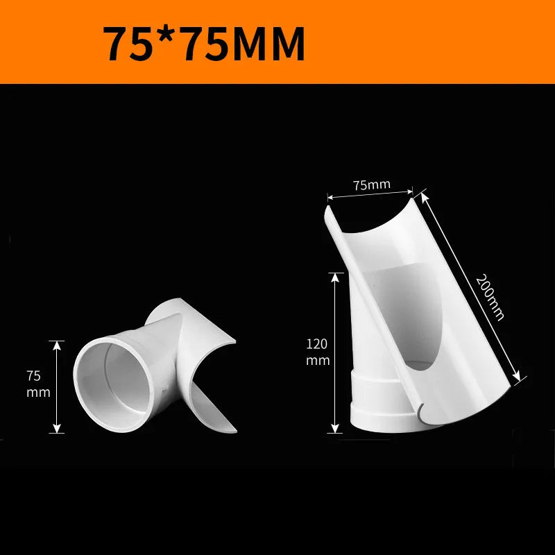 PVC Open Tee Pipe joint Repair Patch Drain Pipe Adapter Tube Connectors for Home Outdoor Industrial Plumbing Accessories Oasis Select 75x75mm Other