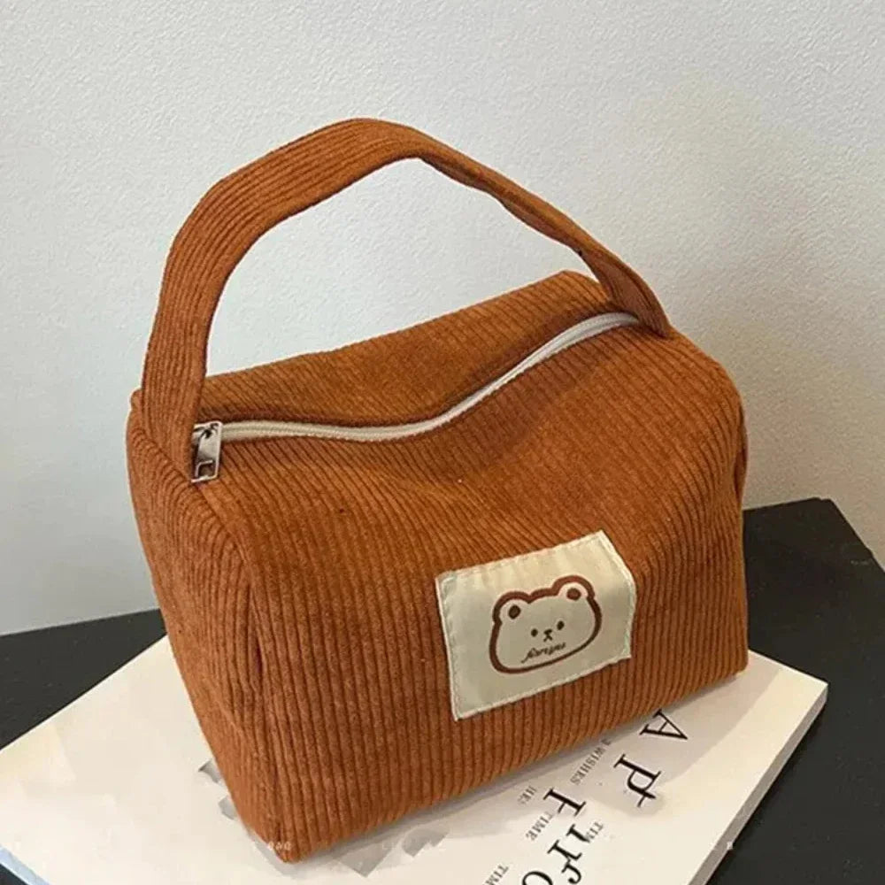Women's Cosmetic Bags Plush Cute Summer Fashion Large Soft Comfortable Handbag With Handle Oasis Select Brown