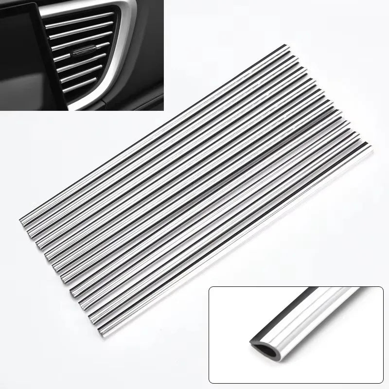 10/20pcs Car Air Conditioner Outlet Decorative U Shape Moulding Trim Decor Strips Car Styling Car Door Edge Corner Protector Oasis Select 10pcs Silver
