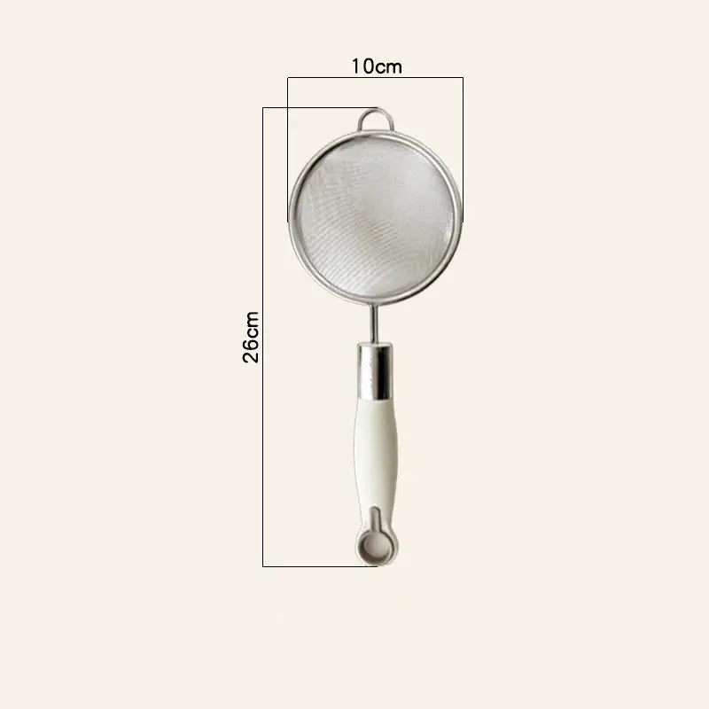 Stainless Steel Mesh Filter Spoon with Plastic Handle Juice Soybean Milk Strainer Flour Sieve Colander Kitchen Baking Utensil Oasis Select L