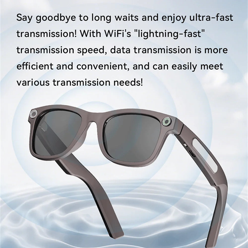 Smart Glasses Men Women Simultaneous Translation Sunglasses UV/Blue Light Protection Touch Control AI Object Recognition Camera Oasis Select