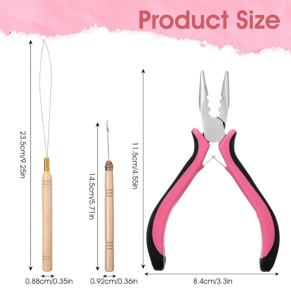2026-WISH Hair Extension Tools Kit For Micro And Nano Ring, 3-Hole For Micro Links Hair Extensions Kit For Hair Extensions Or Re Oasis Select