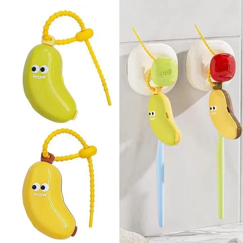 Banana Toothbrush Head Protective Cover With Toothpaste Compartment Toothbrush Dust Clamp Portable Travel Style Storage Box Oasis Select