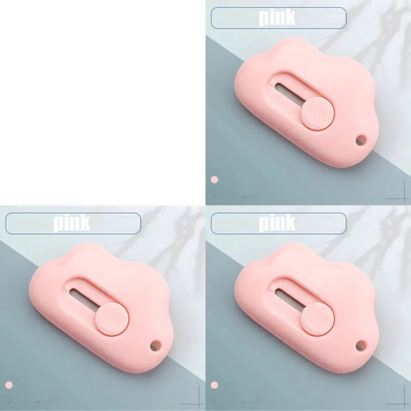 1/4pcs Mini Utility Knife Retractable Letter Opener Box Cutter Portable Carton Opener Paper Cutting Tool School Office Supplies Oasis Select 3pcs pink